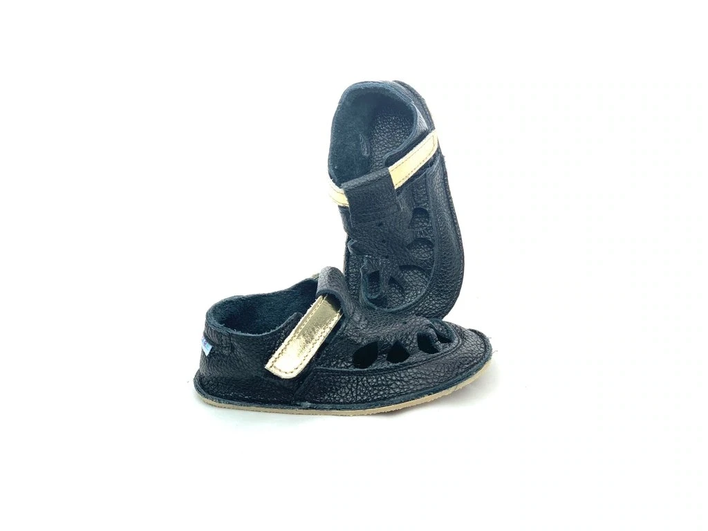 Сандалии Baby Bare Summer Perforation — чёрный, золотистый (детские)