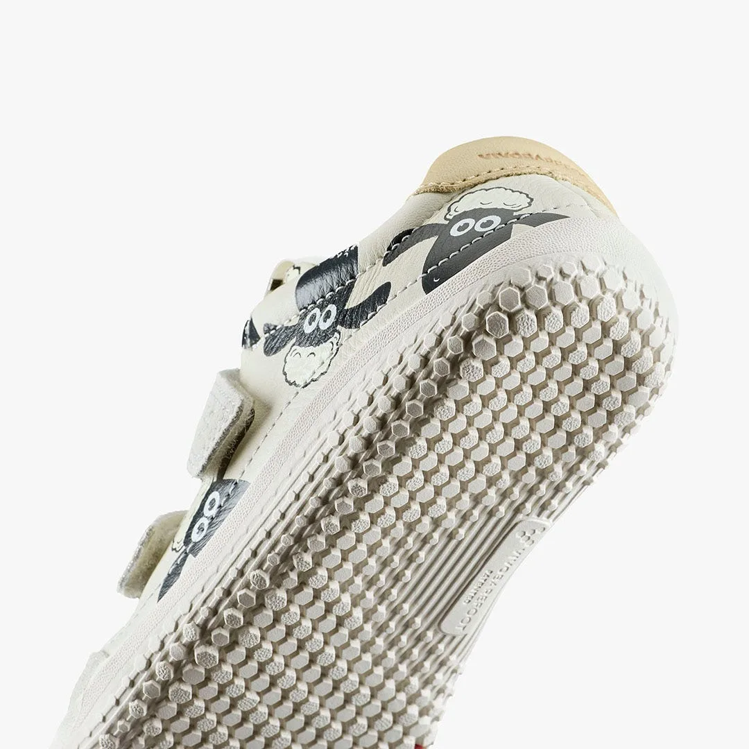 Кроссовки Vivobarefoot Gobi Sneaker — для дошкольников, белый с принтом «Барашек Шон», фото 7