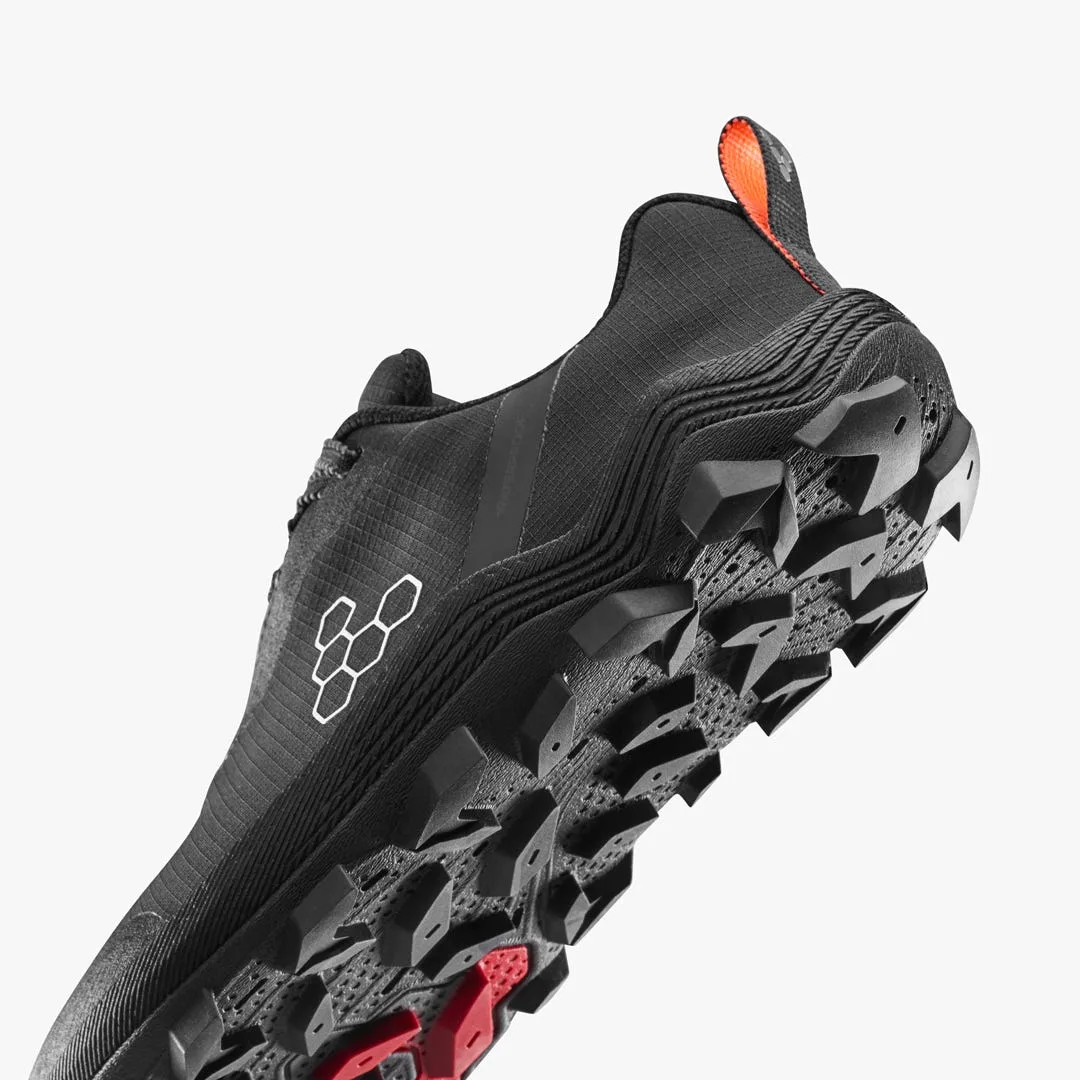 Кроссовки Vivobarefoot Primus Trail Flow Waterproof — женская модель, чёрный с красным, фото 7