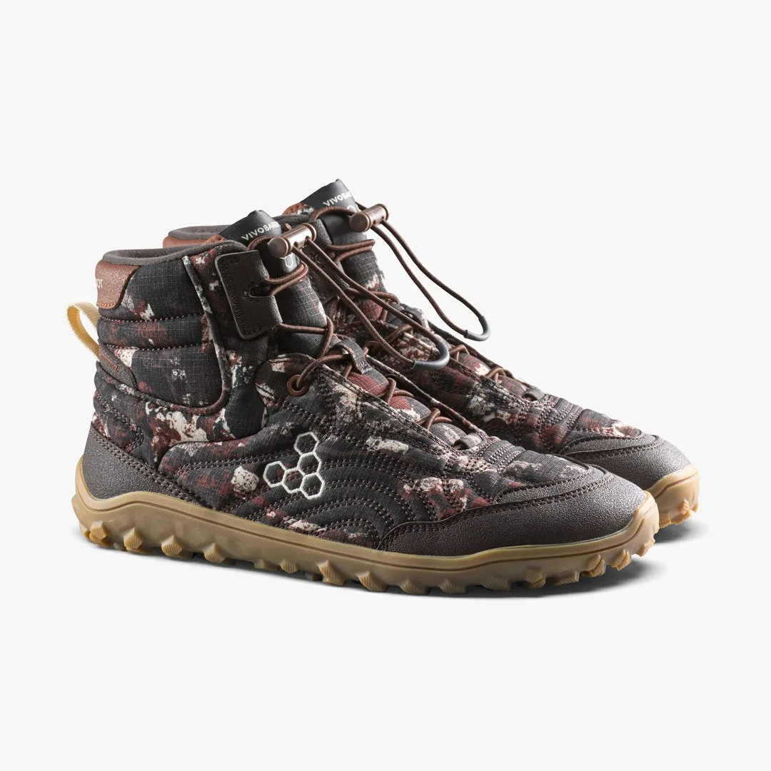 Ботинки Vivobarefoot Tracker Tova Mid — мужская модель, серо-коричневый с узором, фото 4