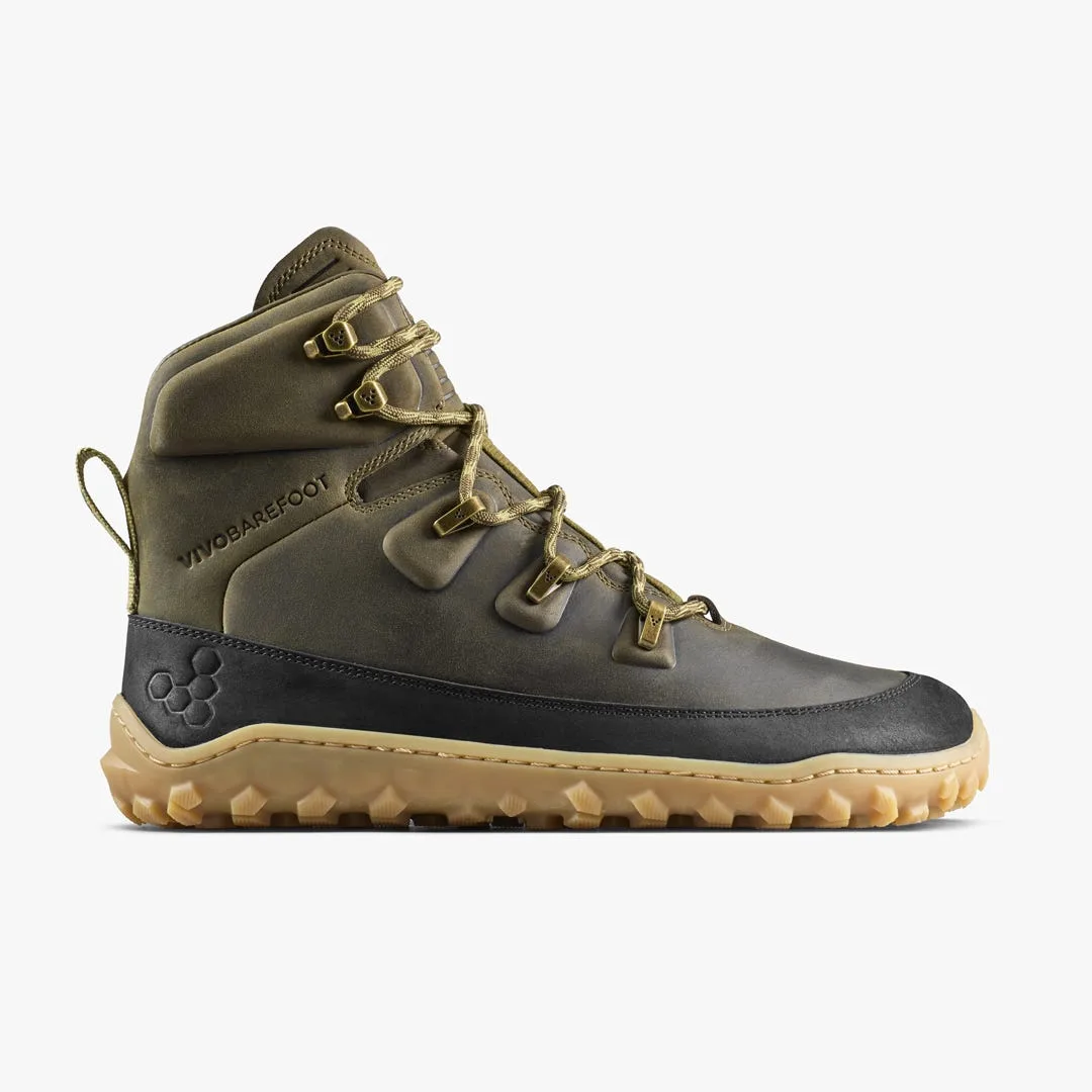 Ботинки Vivobarefoot Tracker Leather AT II — женская модель, тёмно-оливковый — фото 1 из 7