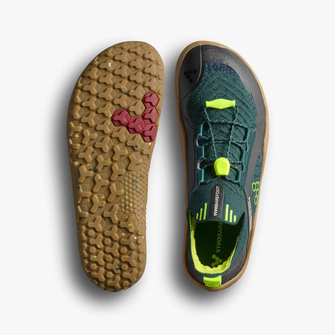 Кроссовки Vivobarefoot Primus Trail Knit FG — для подростков, зелёный с лимонным, фото 2